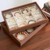 Wooden Jewelry Box with Bracelet and Bead Storage, Exquisite Display Stand for Rings and Earrings, Large Capacity, Dustproof Design