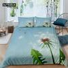 Husă de Plapumă Păpădie Microfibră Tropical Frunze de Monstera Flori Set de Lenjerie de Pat Queen Imprimeu 3D Margarete Floral Husă Plapumă Decor