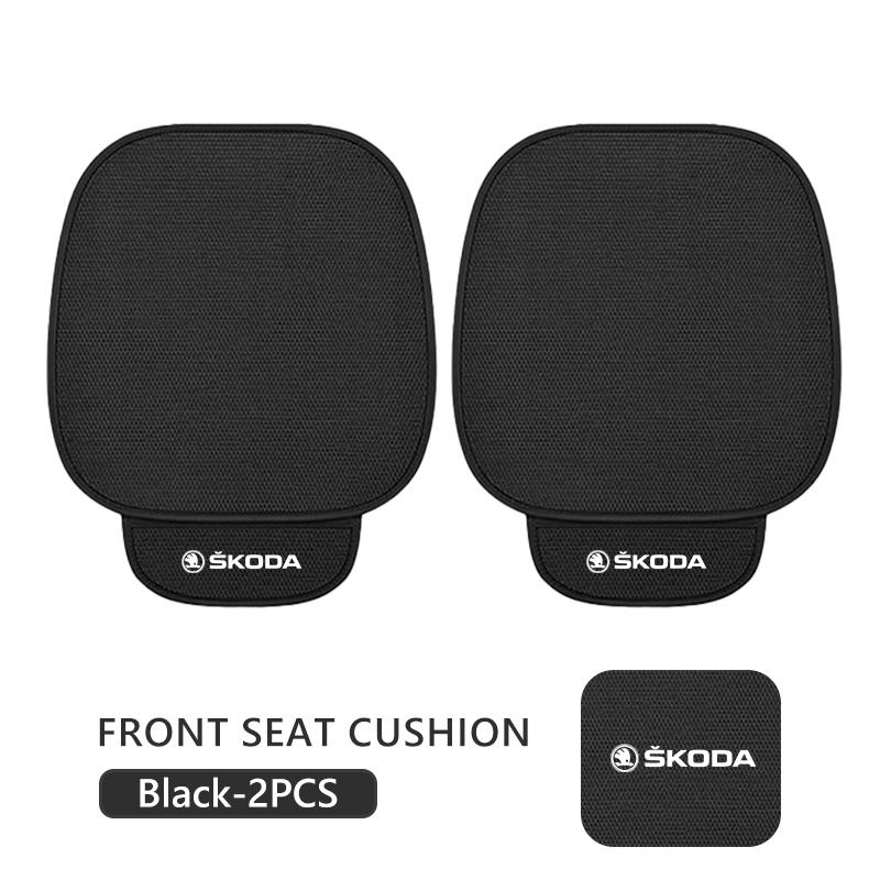VIJT4 For Skoda Car Seat Cushion Cover Breathable Ice Silk Soft Mat Kodiaq Octavia 2 3 Rapid Karoq Fabia Kamiq Superb