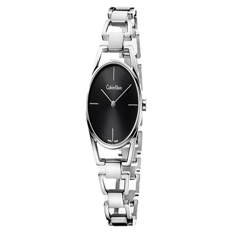 Calvin Klein Quartz Watch Quartz Movement Stainless Steel Strap Bla Dial Women's Watch 30 Meters Waterproof K7L23141