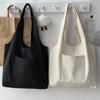 Women's Japanese-Style Single Shoulder Canvas Bag - Solid Color, Hand-Painted, Large Capacity, Literary Design, Perfect for Students and Travel