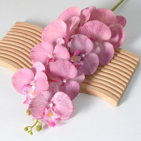 Artificial Phalaenopsis Flowers 40" Long Stem Real Touch Fake Orchid Branch with 9 Heads Full Blooms for Vase Home Wedding Party Centerpiece