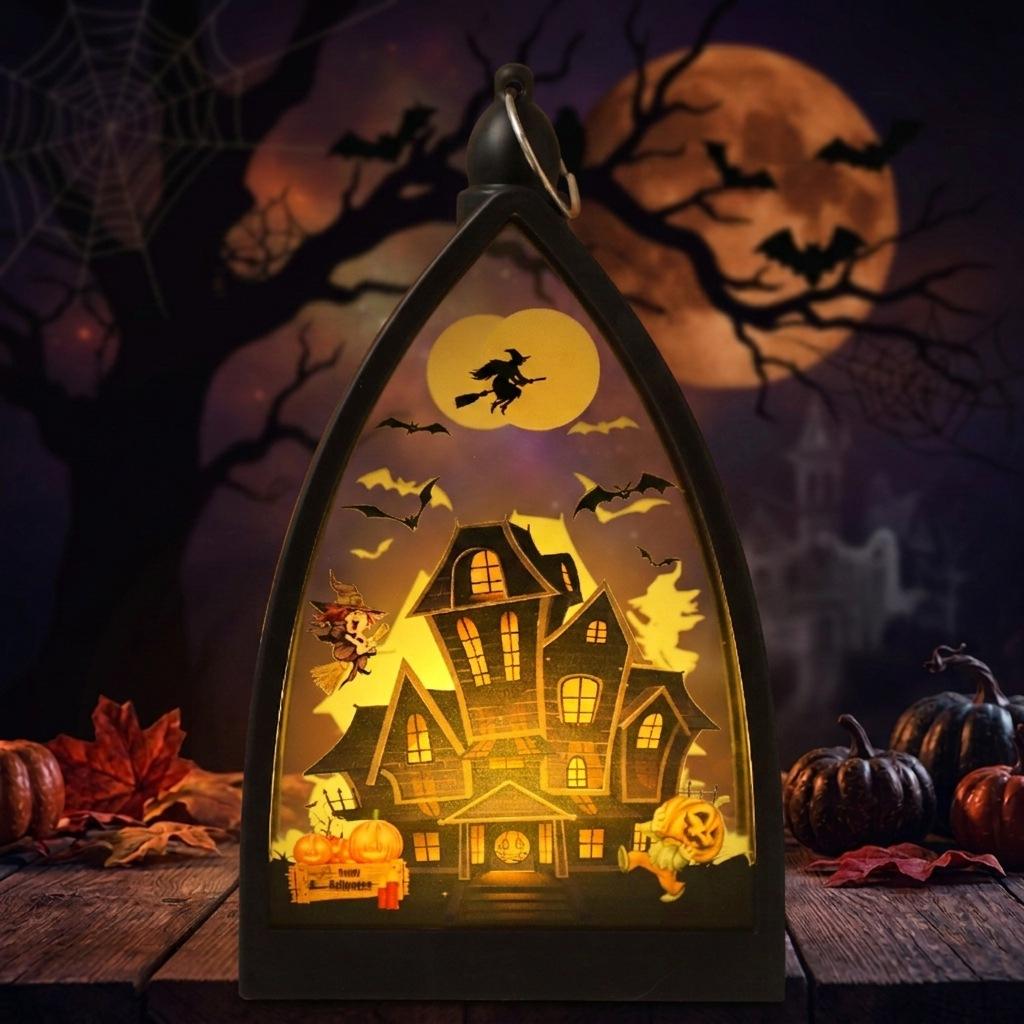 Lanterna a Candela LED di Halloween con Fiamma Tremolante, Timer Remoto