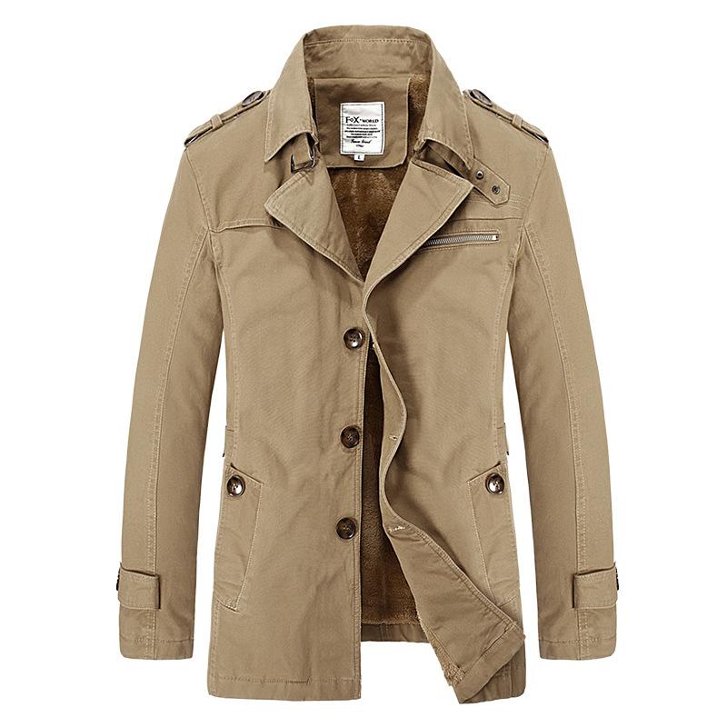 Brand Business Casual Long Section Winter Jacket Men Trench Coat Fashion Windbreaker Mens Overcoat Warmth Plus Size