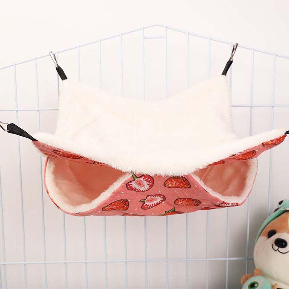 Pet Cage Accessories Double-layer Plush Hamster House Guinea Pig Hideout Hanging Hammock Rat Bed