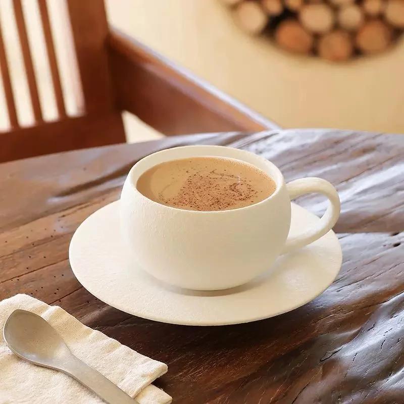 280ML Rock Sand Keramische Koffiekop Set Japanse Stijl Exquise Middag Bloementhee Kop Hotel Upscale Restaurant Koffiekop