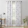 Purple Flowers Leaf Butterfly Curtains for Bedroom Living Room Window Curtain Treatments Blinds Kitchen Home Decor Drapes
