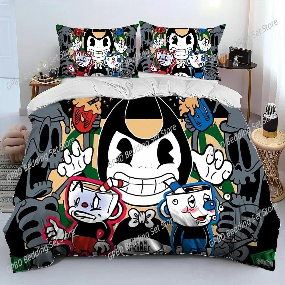 Cuphead And Mugman,Game 3D New Duvet Cover Pillowcase Bedding Set Adult Boy Girl Bedroom Decoration Children Single Double Large