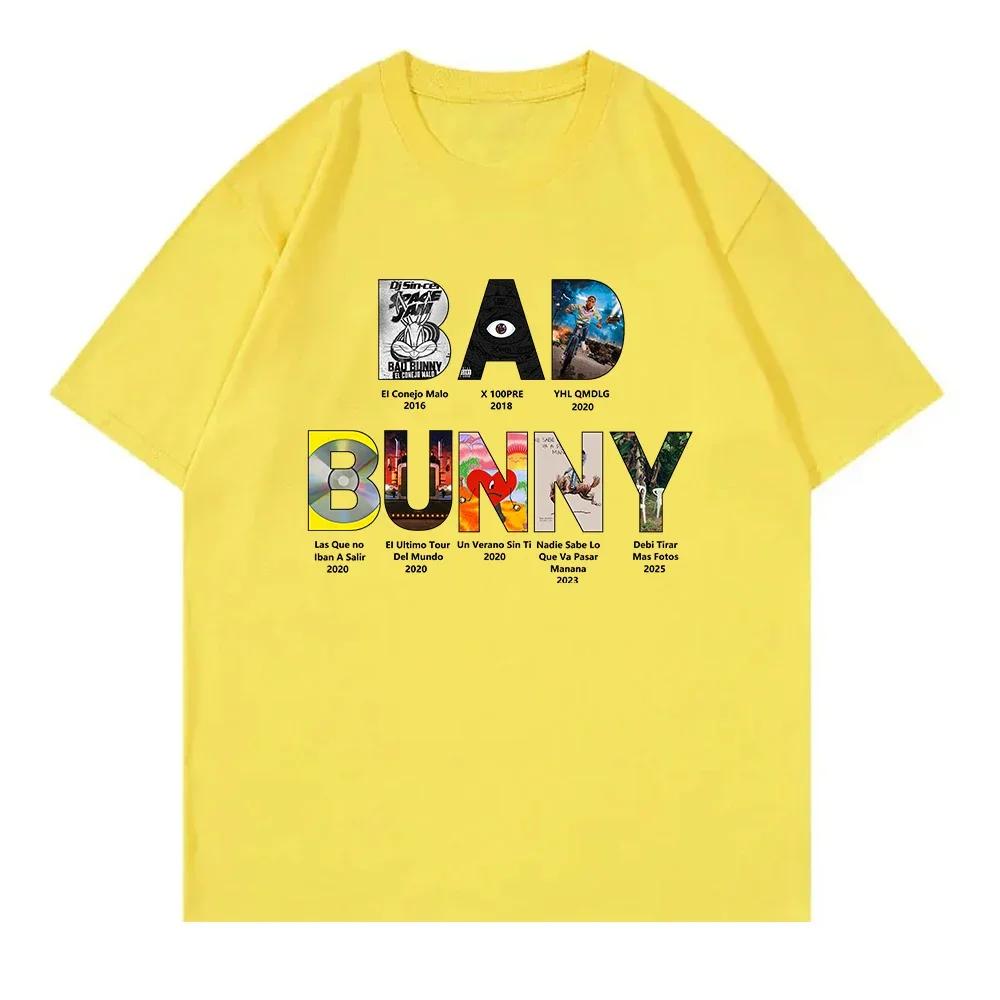 Bad Bunny Deb Tirar Ms Fotos Tshirt All Album Unisex Clothing Retro Harajuku High Quality Clothes Fans Tshirts