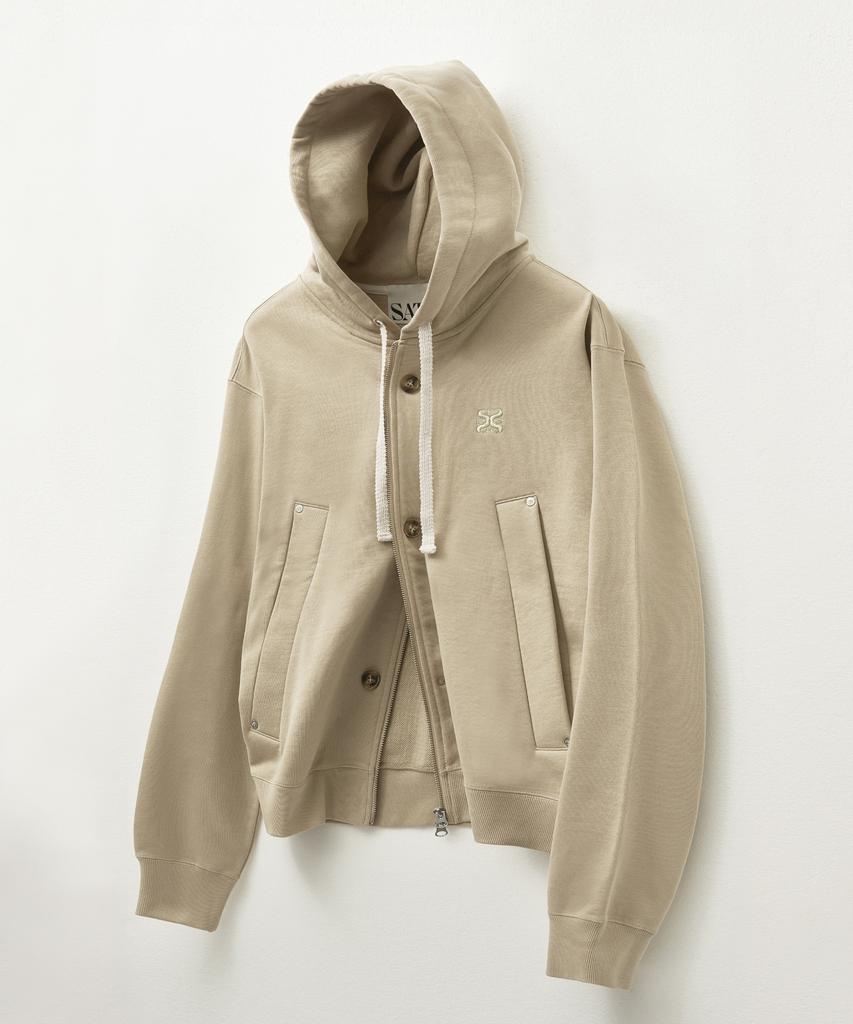 Satur Theo Cotton All Day Hoodie Zip-Up Beige (Type B)