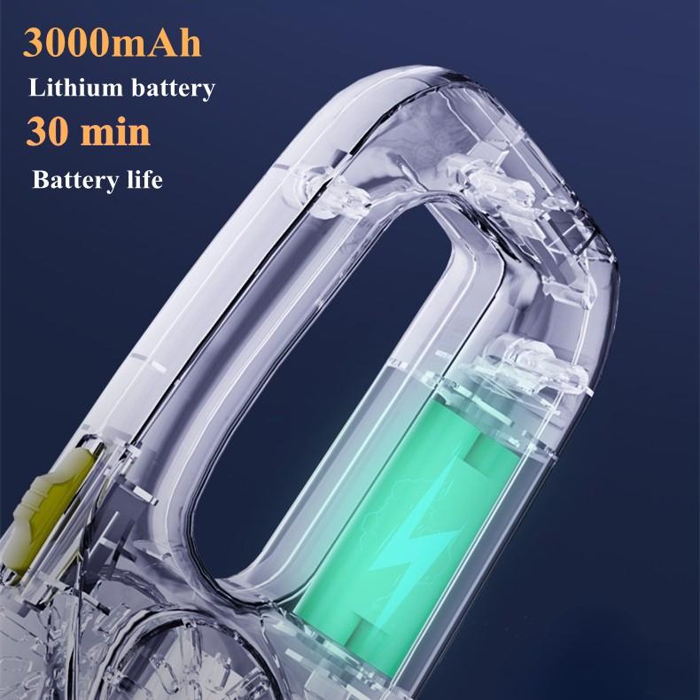 3000mAh Portable Wireless Car Vacuum Cleaner Handhold Powerful Car Cleaner Quick Chargeable High Suction Power Low Noise Auto Vacuum Cleaner