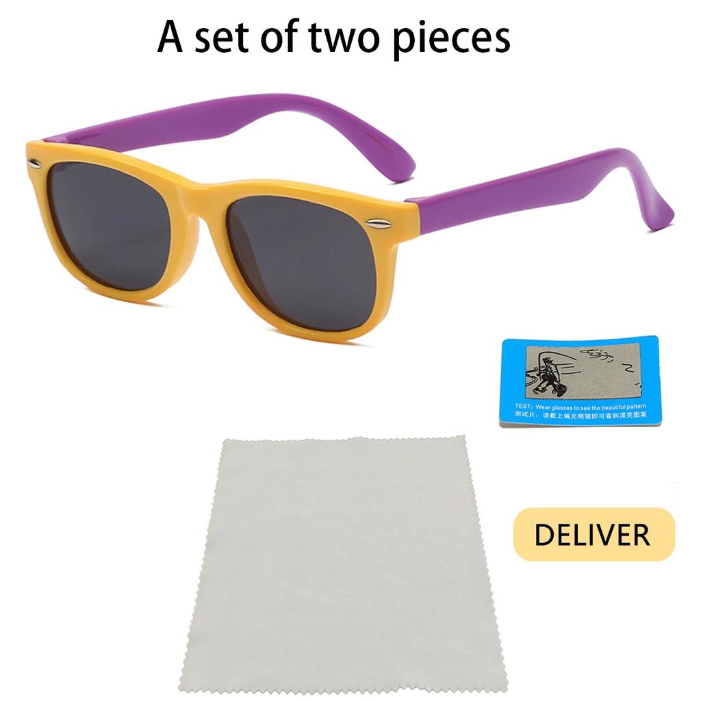 New Fashion Brand Children's Color Sunglasses Anti UV Baby Sunshade Anti Blue Light Glasses Men's and Women's Sunglasses UV400