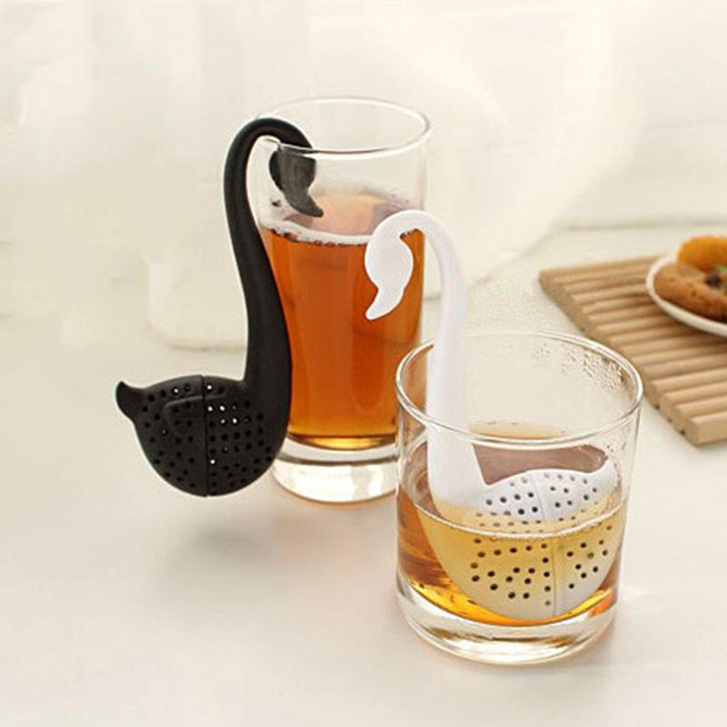 1PC Tea Strainer Colander Swan Shape Herb Teaspoon Infuser Filter KTY