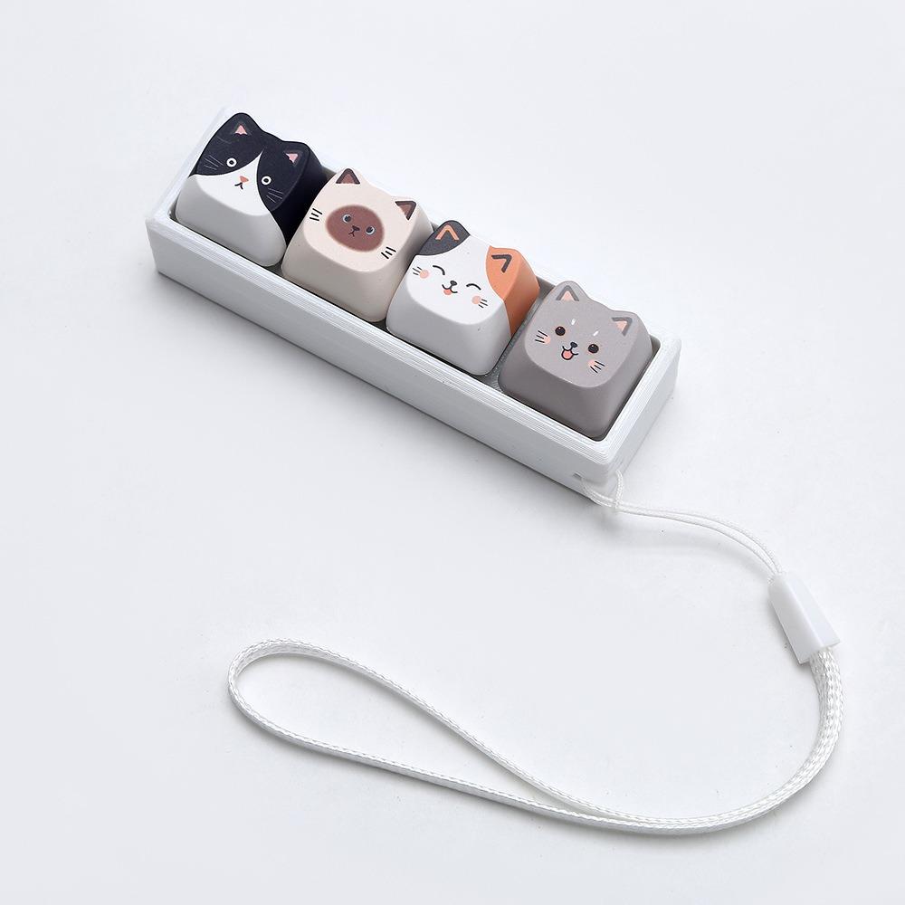 Lightweight Keycap Fidget Keychain Cat Shape Finger Press Keycap Keychain Fidget Toy