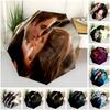 1pc Twilight Umbrella Portable Folding Umbrella Iron Frame Hole Bone Structure Outdoor Home Umbrella