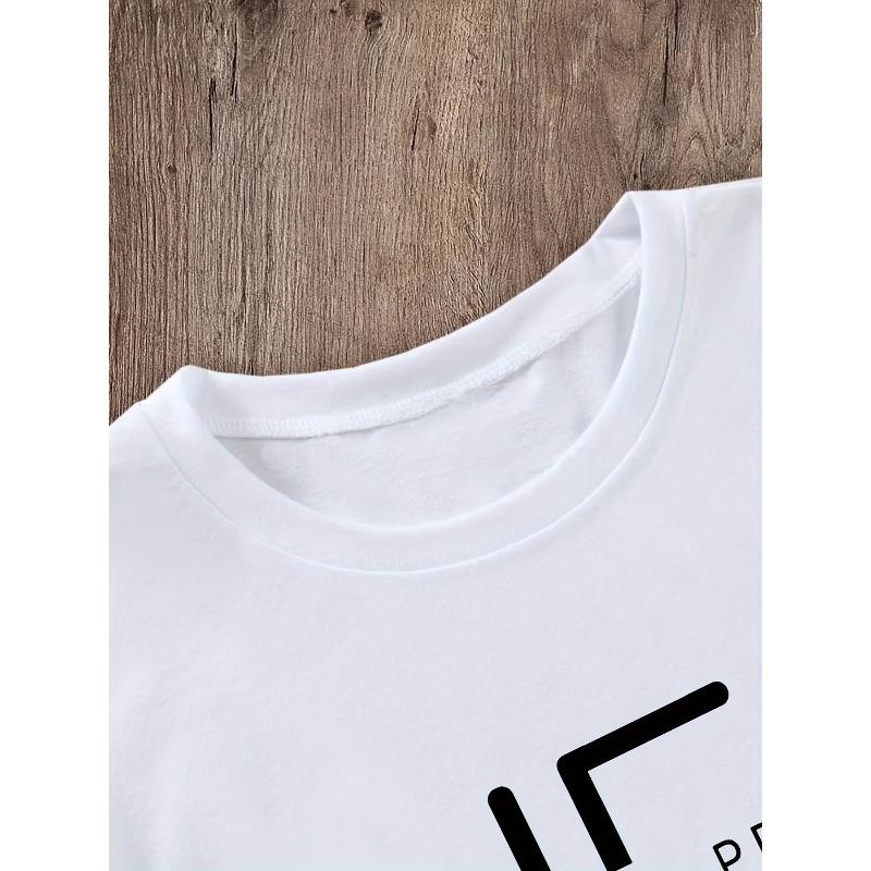 European Sizes Ladies' Letter Print Round Neck T-Shirt - Summer Casual Short Sleeve Round Neck Tee - Fashion Women's Daily Wear Top
