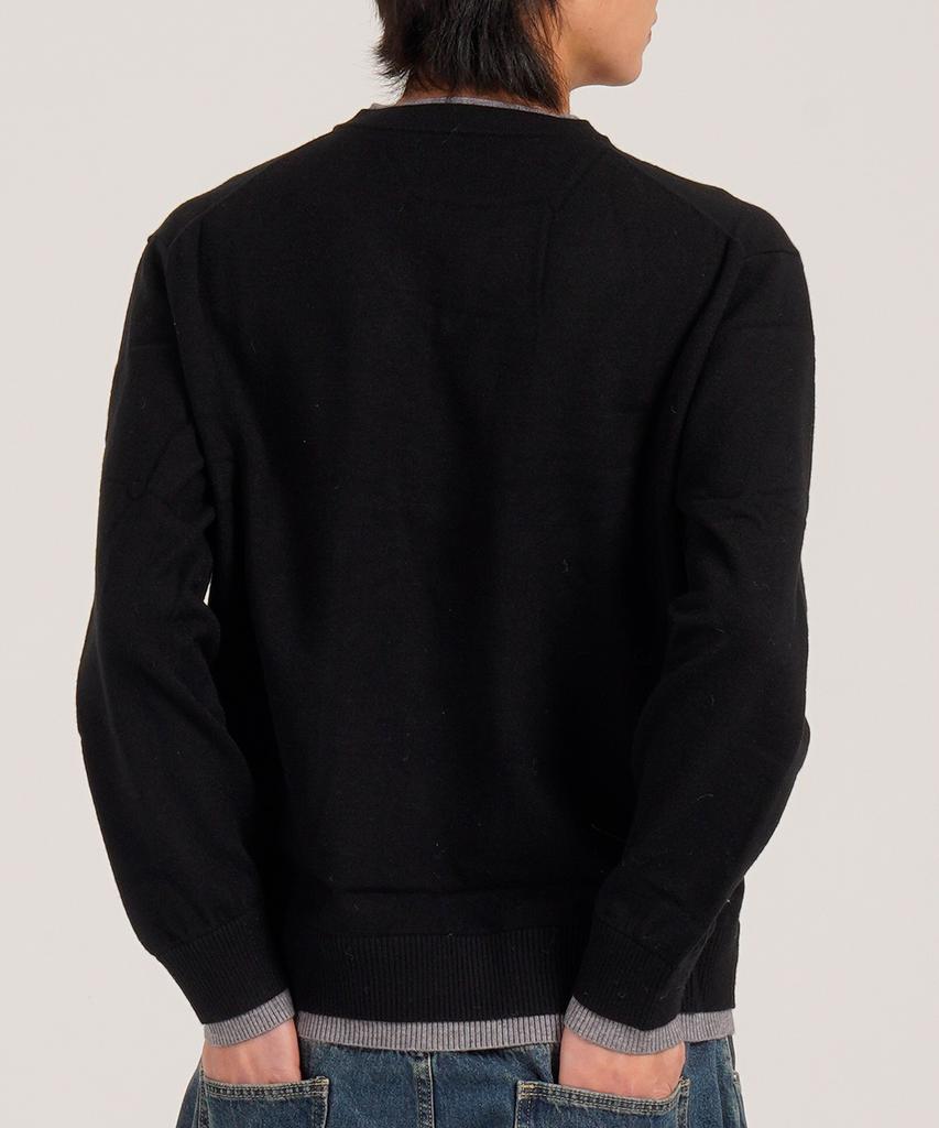 Beoteunseoul Wool Blend Layered V-Neck Knit (Black)