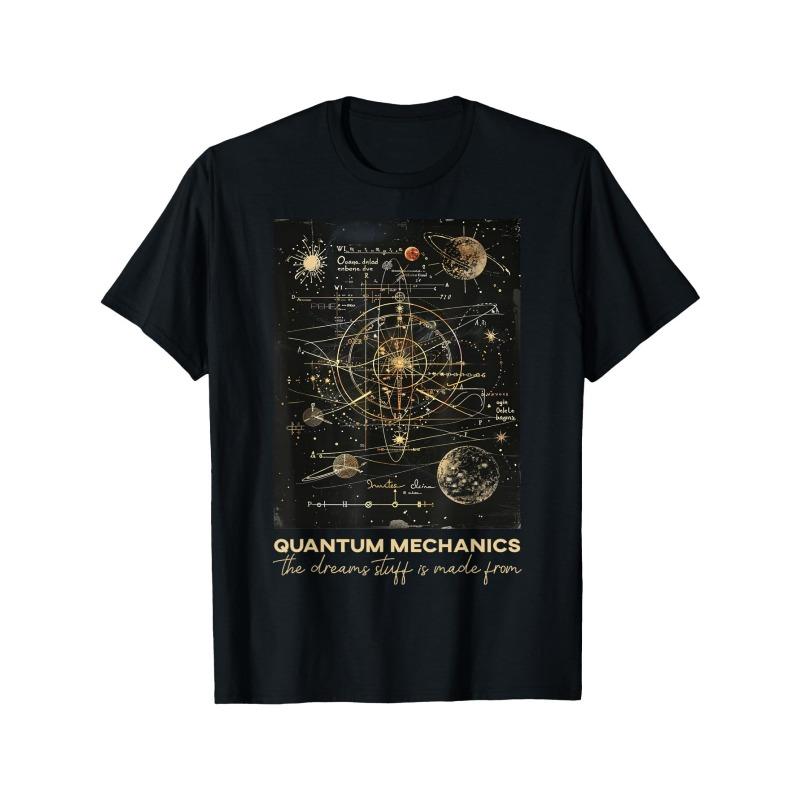 Mărimi europene Tricou Grafic Mecanică Cuantică pentru Bărbați - Tricou Negru cu Design Științific „Din ce sunt făcute visele”