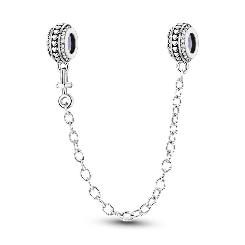 Sparkling Clear Copper Safety Chain Copper Safety Chain Charm Beads Fit Original Bangle Bracelet Diy Jewelry