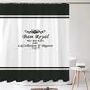 Black White Art Word Shower Curtain Fabric Waterproof Polyester Fabric Modern Simple Style Bathtub Bathroom Curtain With Hooks