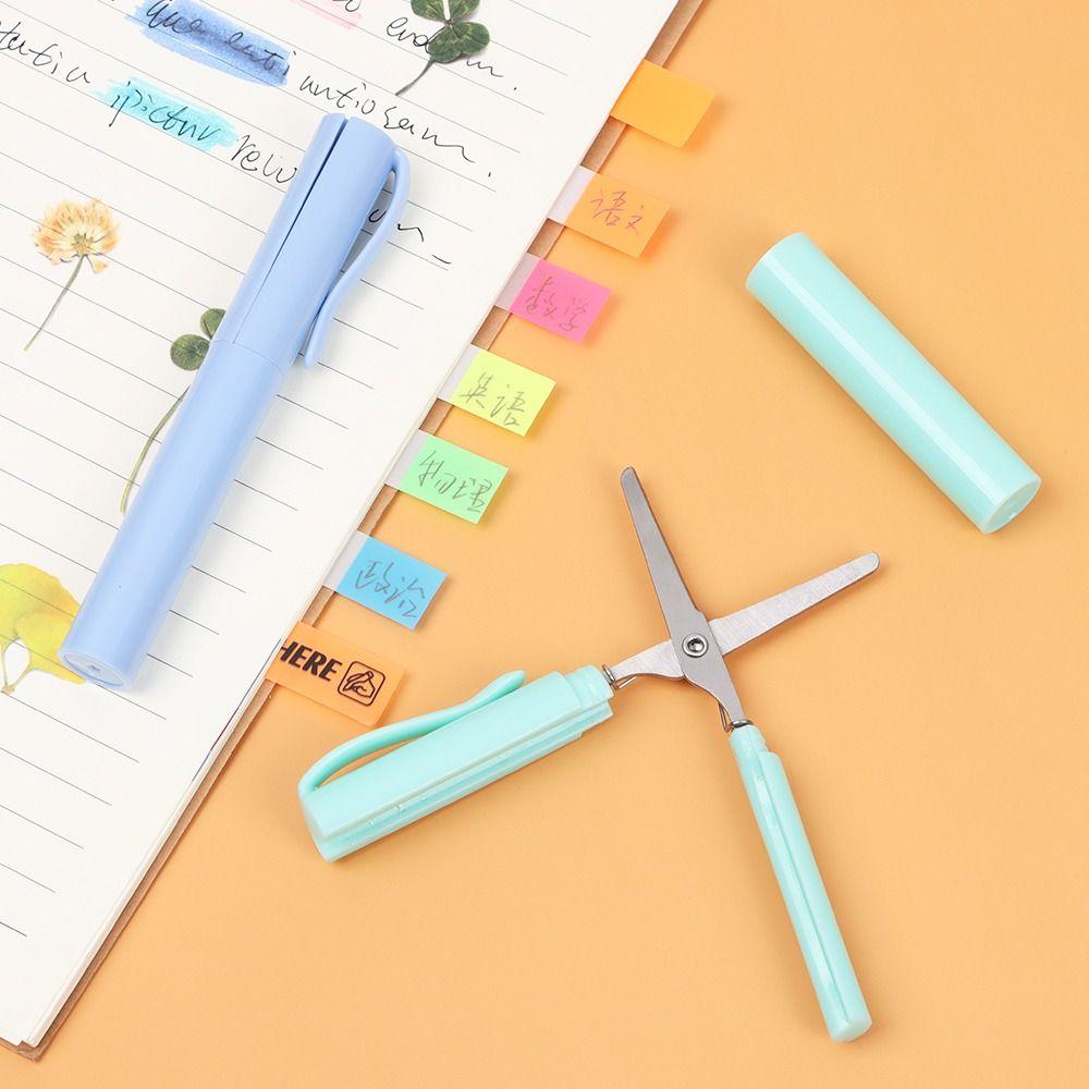Student Paper-Cutting Handwork Art Tools Handcraft Scissor Pen Shape Scissor Safe Folding Scissor