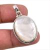 Natural Mother Of Pearl Gemstone Handmade 925 Solid Silver Pendant 1.75" L3m61