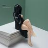Dust Wipeable Ornament Black Robe Girl Ornament, Durable PLA Halloween Statue, Full of Material Statue Mystery Gothic Decoration Figurine, for