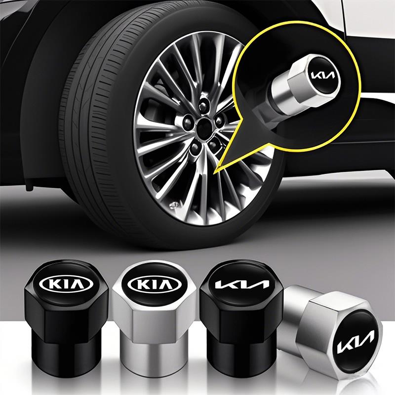 4Pcs Aluminum Alloy Car Tire Valve Cap Auto Wheel Accessories For KIA EV6 Stinger RIO Sorento Picanto Ceed Borrego Syros K4 K5 Snpwz70