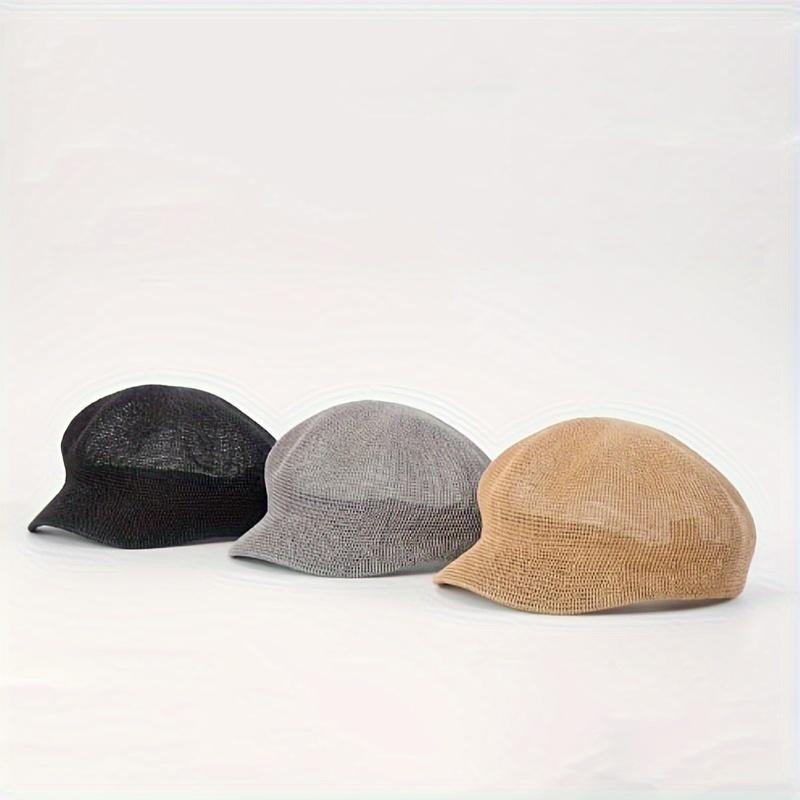 Women's Summer Lightweight Beret Hat Breathable Mesh,Sunshade, Pointed Top, Solid Color, Full Splice, Inelastic, Perfect for Outdoor