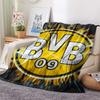 Borussia Dortmund Logo Print Flannel Blanket, High Quality Comfortable for All Seasons, Home Decor, Warmth and Comfort, Perfect for Christmas Gifts