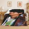 Kpop B-BTS Kim Tae Hyung V Flannel Blanket Soft Warm Throw Blanket for Bedroom Living Room Bed Travel Camping Picnic Gift Kid
