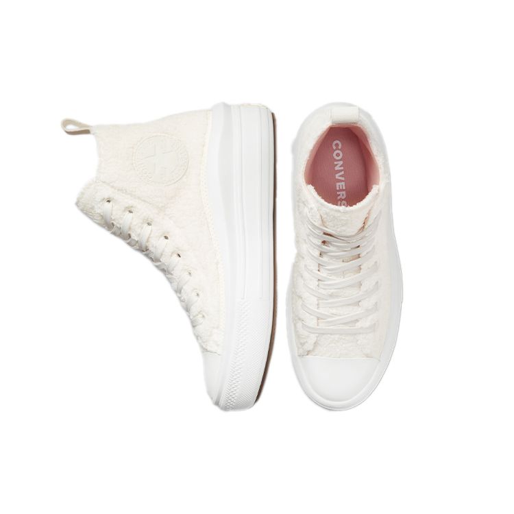 Converse Chuck Taylor All Star Move High Perfekt ist nicht perfekt - Egret Damen Sneaker White Dusk-Pink Vintage-Weiß 573074C