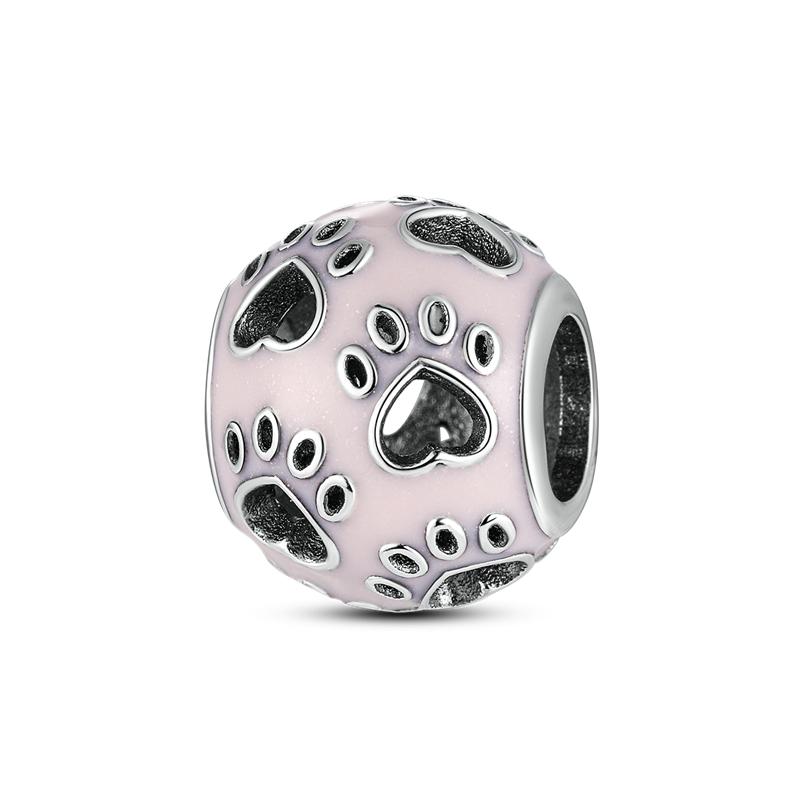 925 Silver Colorful Round CZ Zircon Charm Beads for  Bracelet Pendant Jewelry Gift