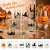 Halloween Printed Glass Cup for and Beverages, Reusable Drinking Glass for Home