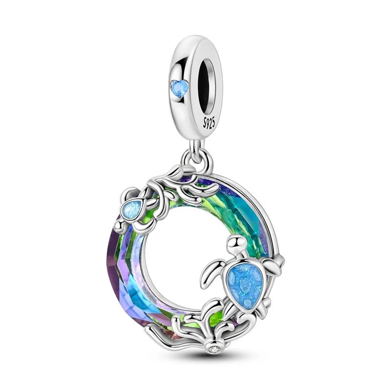 925 Sterling Silver Ocean Series Pearl Starfish Shell Charms Beads Fit 4MM hole diamete Bracelets Fine Birthday DIY Jewelry gift