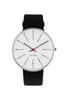 ARNE JACOBSEN BANKERS 53102-2001 40mm White Black Leather