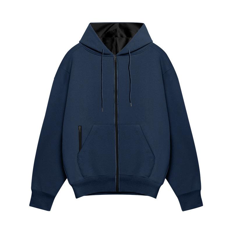 2026 New Men's Comfortable Fleece Hooded Sweatshirt Zipper Sports Shirt Long Sleeved Sweatshirt Autumn and Winter Season