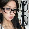 Retro Schmalrandbrillen für Herren Damen Y2K Roter Schwarzer Rahmen Blaulichtfilterbrille Dekorative Optische Brillen für Spicy Girls