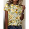 Women's T-shirt Fashion Printed Top Summer Outdoor Round Neck Short Sleeve T-shirt