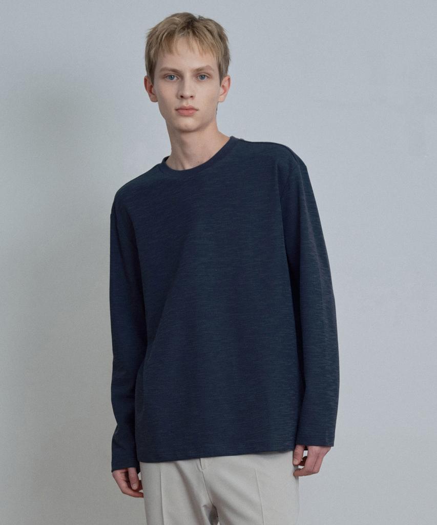 MINDBRIDGE Sakariba Slub Round Long Sleeve T-Shirt - 2 Colors