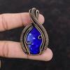 Lapis Lazuli Pendant Copper Wire Wrapped Pendant Natural Gemstone Pendant Lapis Lazuli Jewelry Copper Jewelry Handmade Pendant Wedding Gift