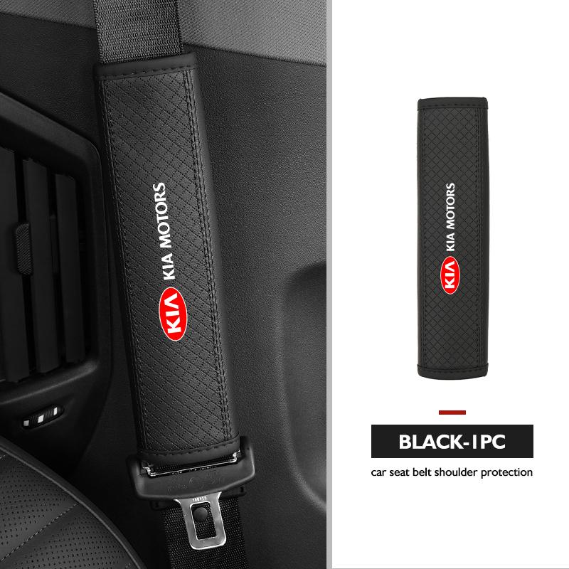 GWXN5 Leather Car Safety Belt Cover Protector Pads Accessories For KIA Ceed Sportage Rio K5 K2 Optima Cerato Venga Sedona