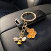 Keychain Pendant Decorative Bee Shape Keychain with Rhinestones Dripping Oil Compact Lightweight Versatile Backpack Accessory
