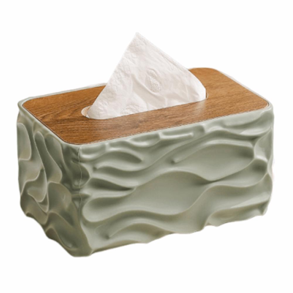 Elegant Tissue Storage Box Ripple Design Rectangle Light Luxury Napkin Holder Multi-functional Anti-slip Paper Container