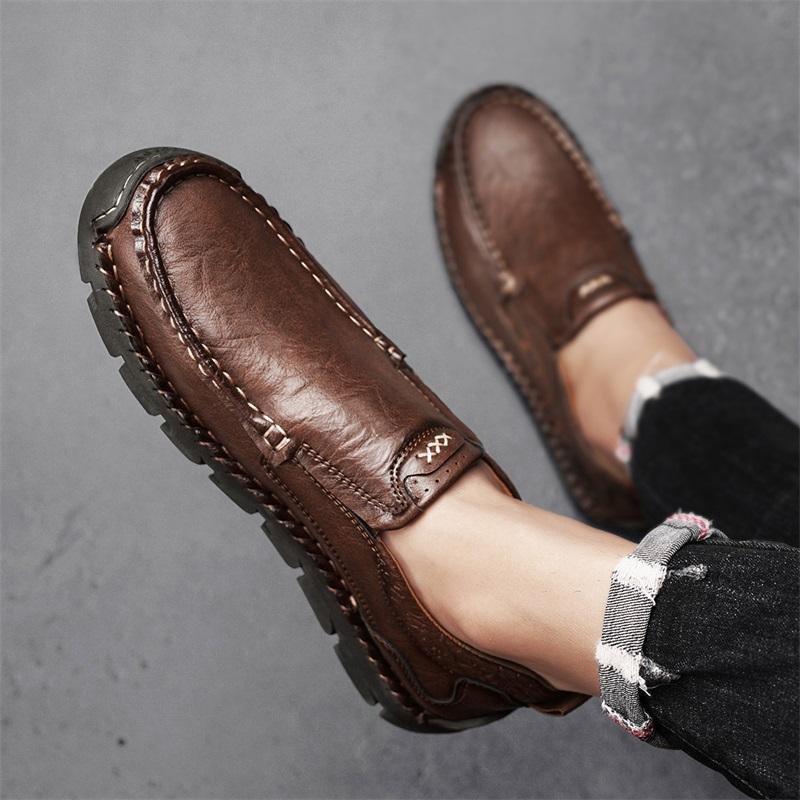 Mode Heren Echt Lederen Schoenen instapper Britse Stijl Vrije Tijd Loafers Schoenen Zachte Zool Slijtvast Comfortabele Schoenen heren schoeisel