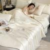 Washed Ice Blanket Four- Airable Cover Machine Washable Tencel Silk Double Bed Quilt Three-Piece Set Summer