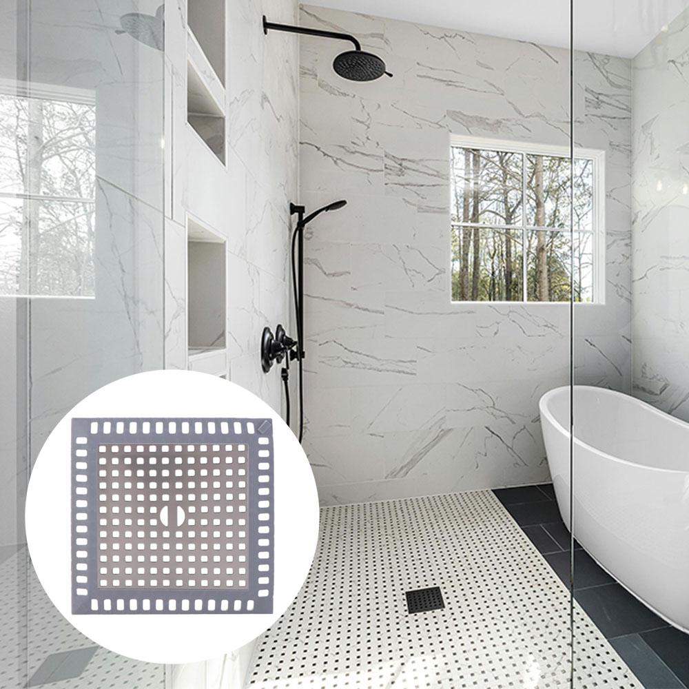 Multi Purpose Shower Drain Strainers Stainless Steel Square Bathtub Drain Cover Convenient Anti-blocking Strainer Kitchen