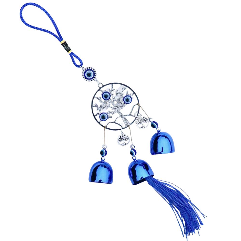 Handmade Metal Hanging Wind Chime Glass Wind Music Bell Blue Eyes Wind Chime  Garden Decoration