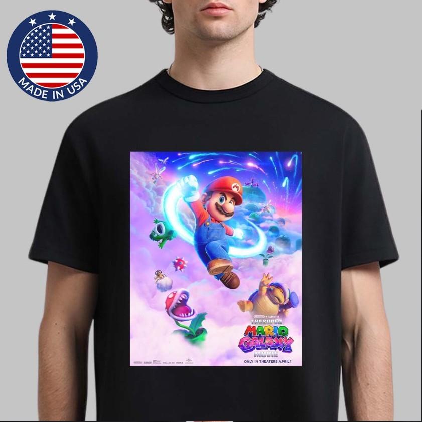 Super Mario Galaxy Film 2026 T-Shirt Mario Charakter 1. April 2026 Poster Unisex T-Shirt