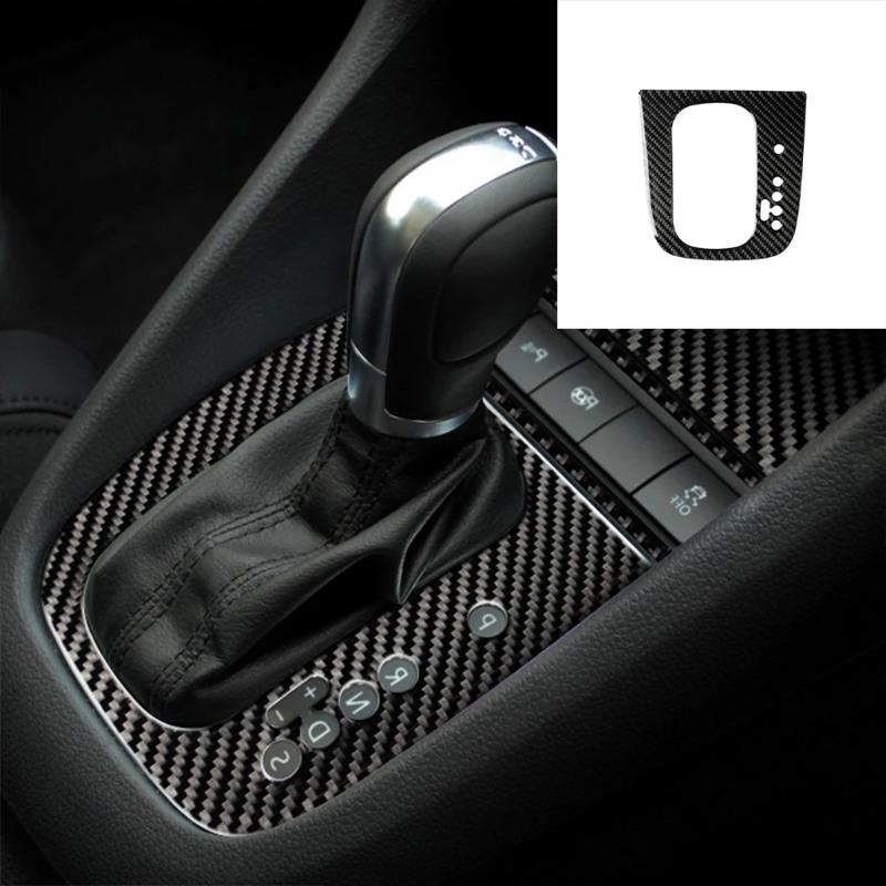 1 Stück Kohlefaser-Textur Schalthebelblende Selbstklebend Kratzfest für VW Golf 6 2008-2012 Scirocco 2009-2016